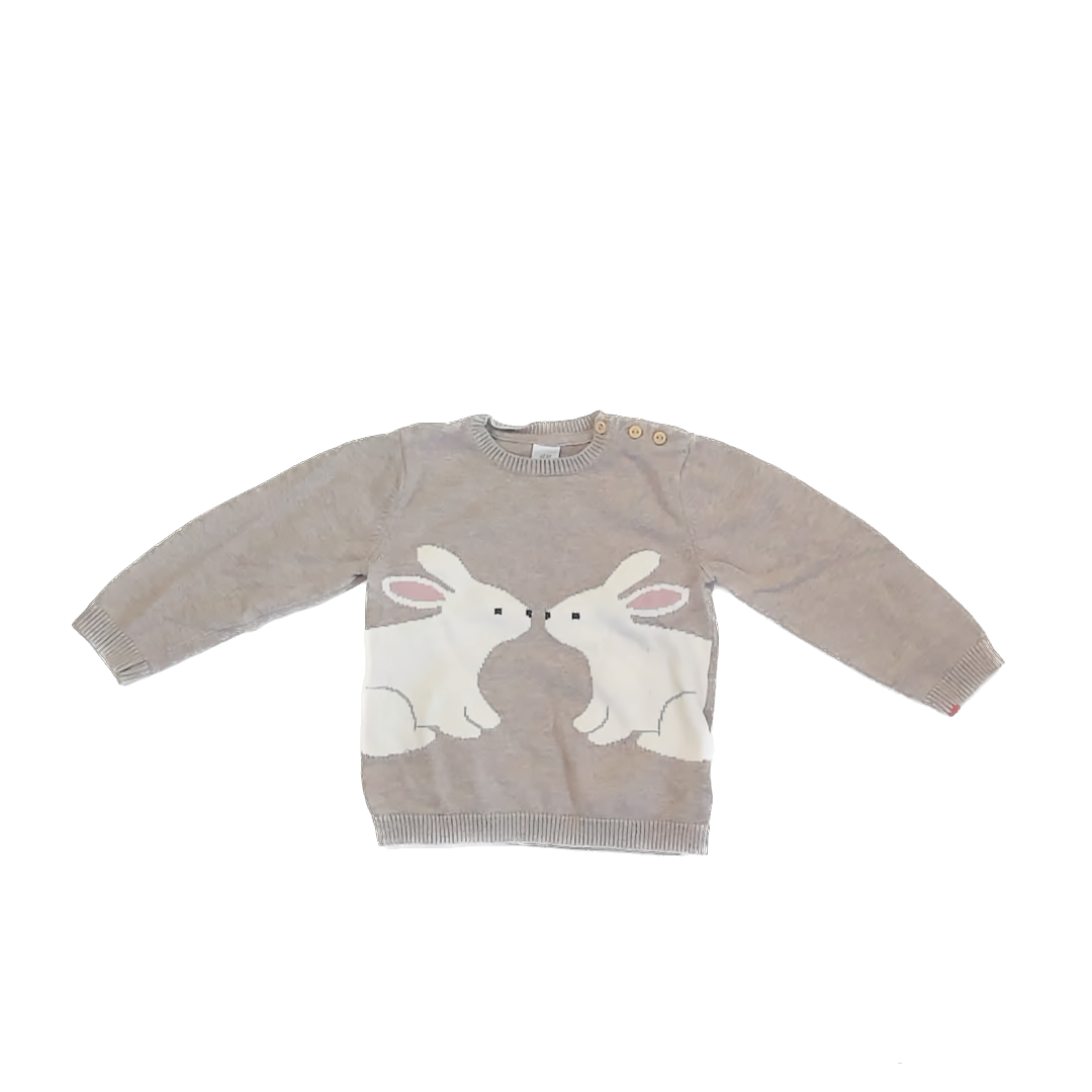H&M Girls Beige | Bunnies Sweater Size: 2T Beige | Bunnies