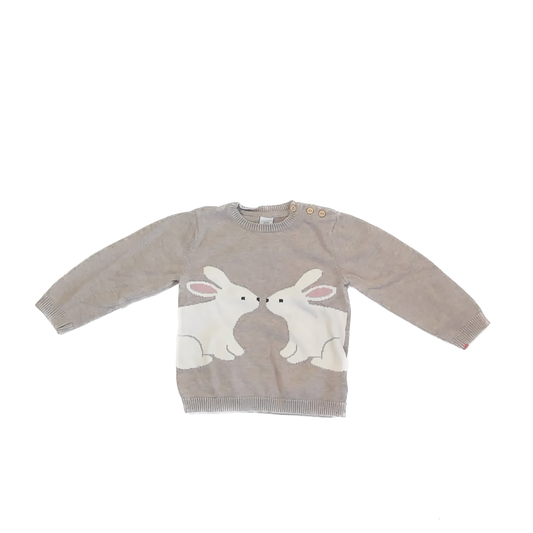 H&M Girls Beige | Bunnies Sweater Size: 2T Beige | Bunnies
