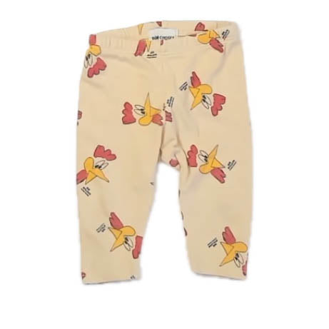 Bobo Choses Girls Beige Chickens Leggings Size: 3-6 Months Beige Chickens