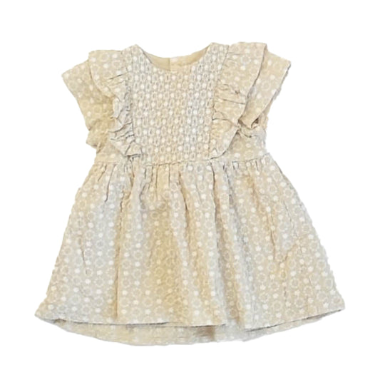 Noralee Girls Beige Floral Dress Size: 6 Months Beige Floral