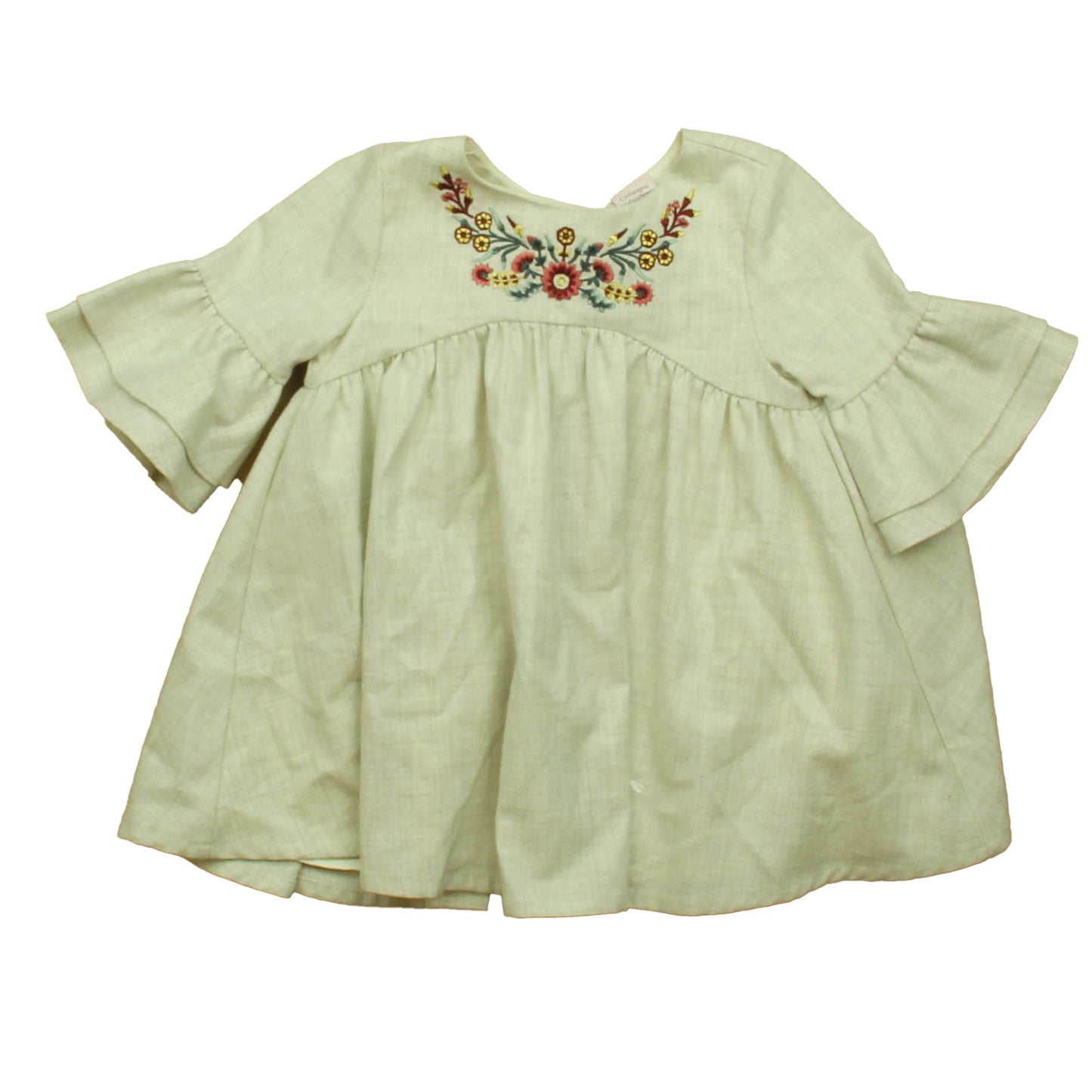 Catherine Malandrino Girls Beige Floral Dress Size: 18 Months Beige Floral