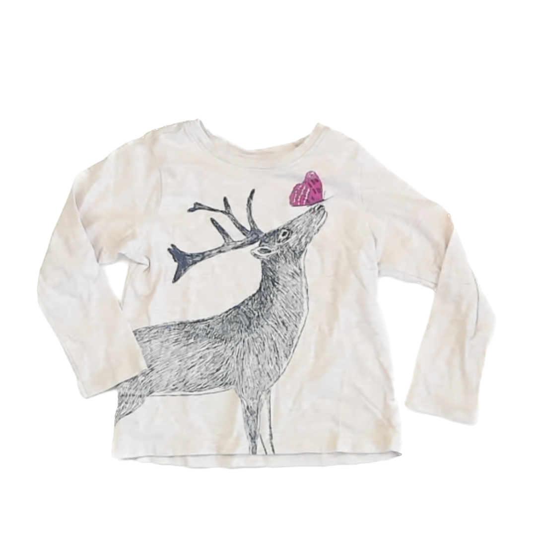 Tea Collection Girls Beige | Graphic Tee Long Sleeve T-Shirt Size: 3T Beige | Graphic Tee