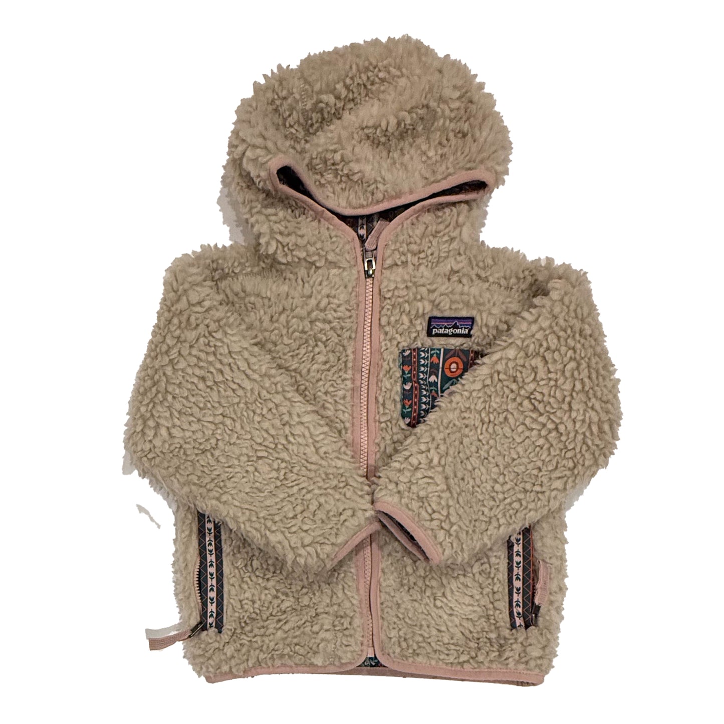 Patagonia Girls Beige | Green Jacket Size: 3T Beige | Green