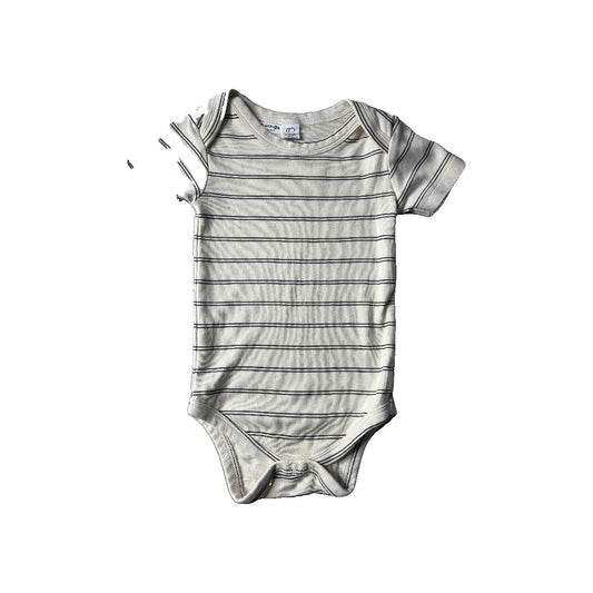 Colored Organics Boys Beige | Grey | Striped Onesie Size: 18-24 months Beige | Grey | Striped