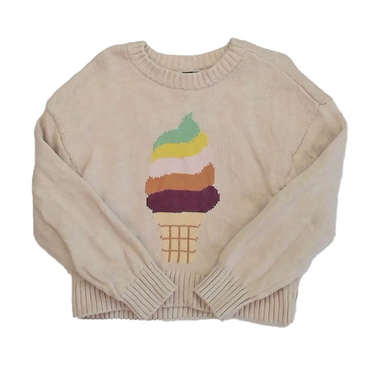 Tea Collection Girls Beige Ice Cream Sweater Size: 4-5T Beige Ice Cream