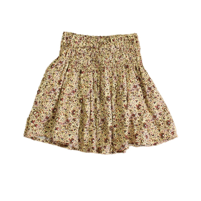 Zara Girls Beige Paisley Skirt Size: 7 Years