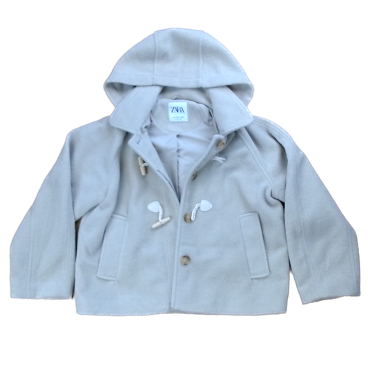 Zara Boys Beige Peacoat Winter Coat Size: 11-12 Years Beige Peacoat