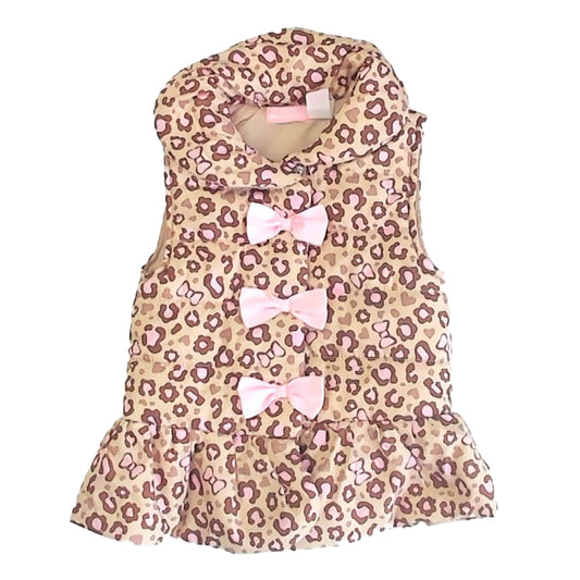 Kids Headquarter's Girls Beige | Pink Vest Size: 4 Toddler Beige | Pink