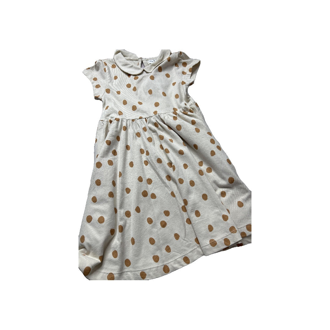 City Mouse Girls Beige | polka dot Dress Size: 4T Beige | polka dot
