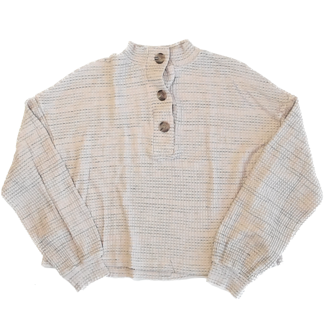 Project Social T Girls Beige | Thin Gray Stripes Sweater Size: 16 Years Beige | Thin Gray Stripes