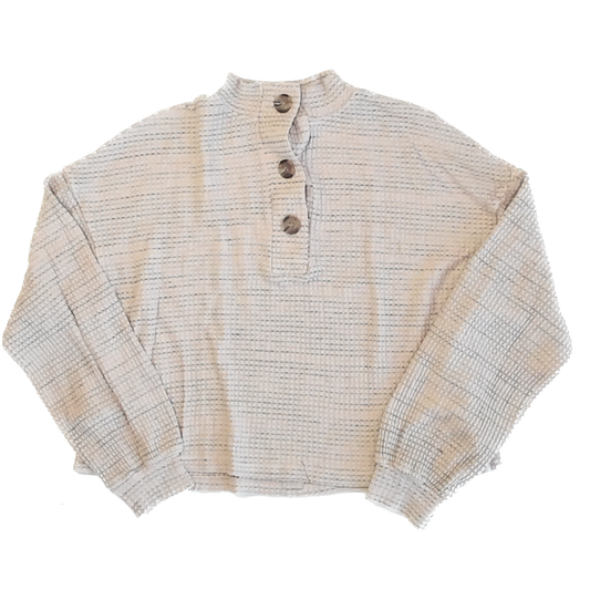 Project Social T Girls Beige | Thin Gray Stripes Sweater Size: 16 Years Beige | Thin Gray Stripes