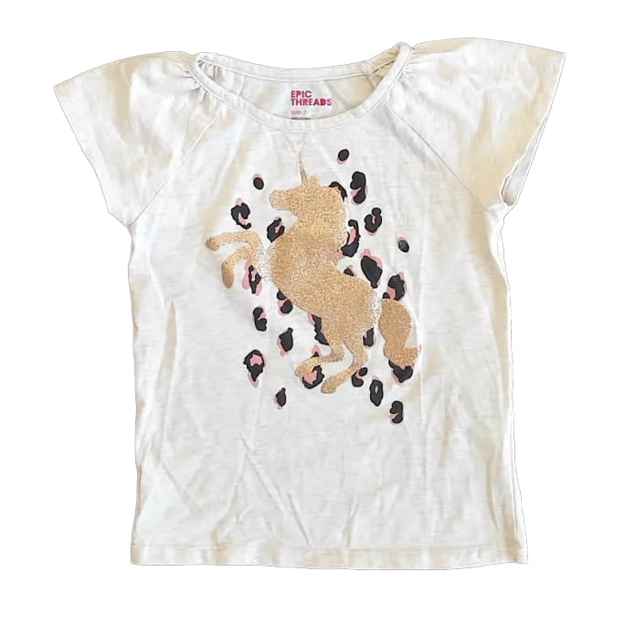 Epic Threads Girls Beige Unicorn T-Shirt Size: 6 Years Beige Unicorn
