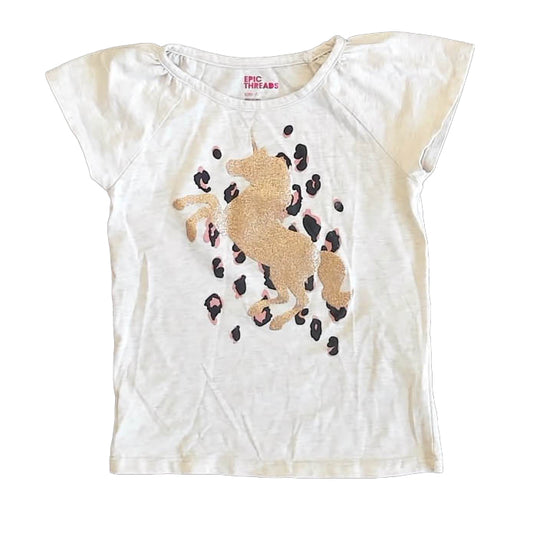 Epic Threads Girls Beige Unicorn T-Shirt Size: 6 Years Beige Unicorn