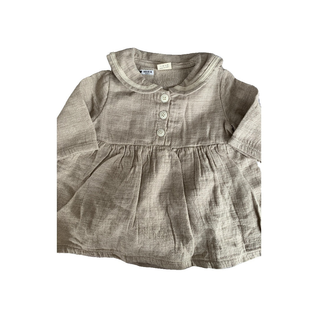 Monbebe Girls Beige Dress Size: 3-6 months Beige