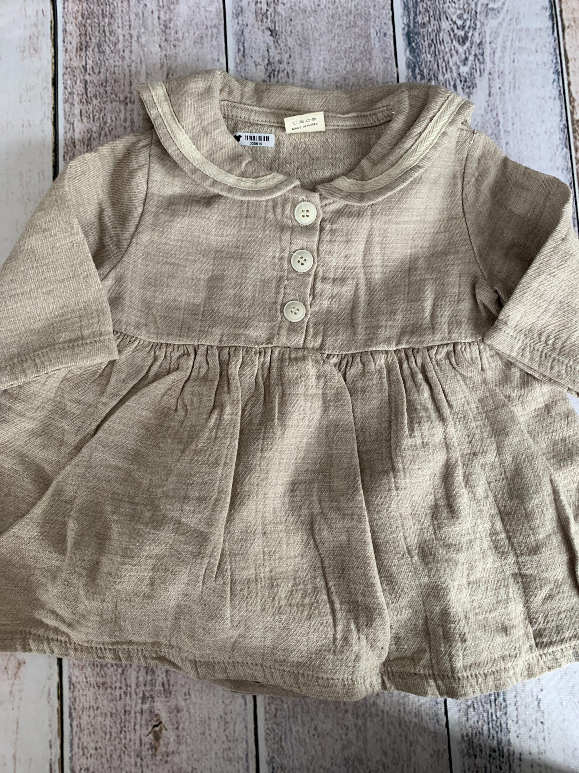 Monbebe Girls Beige Dress Size: 3-6 months Beige