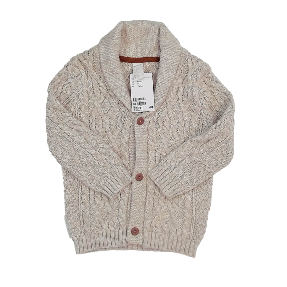 H&M Boys Beige Cardigan Size: 2T Beige