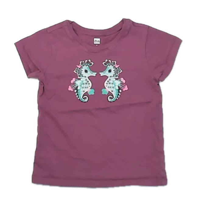 Tea Collection Girls Berry Seahorses Long Sleeve T-Shirt Size: 4T Berry Seahorses