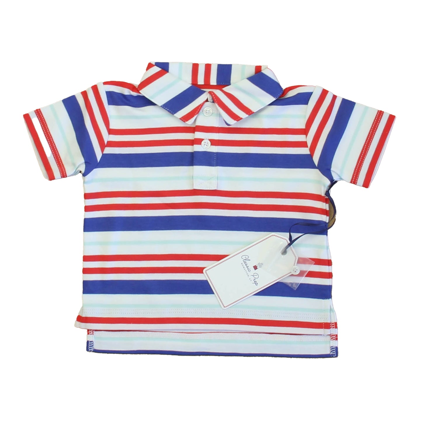 Classic Prep Boys Bittersweet Multistripe Polo Shirt Size: 9-12 Months Bittersweet Multistripe