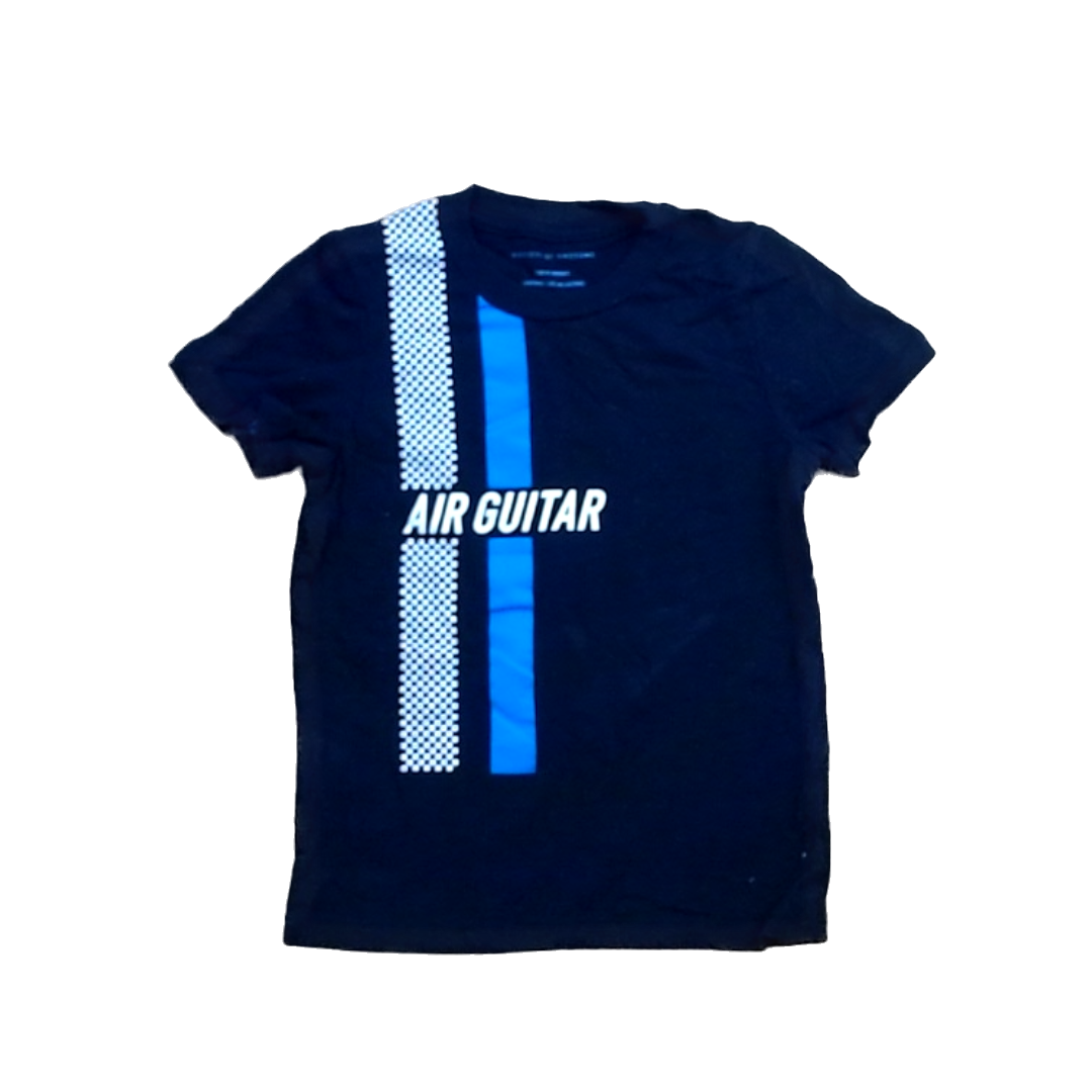 Rockets Of Awesome Boys Black | Air Guitar | Racing Stripe T-Shirt Size: 4T-5T Black | Air Guitar | Racing Stripe