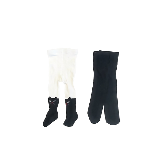 Unknown Girls Black and Cat Tights Size: 6-12 Months Black and Cat