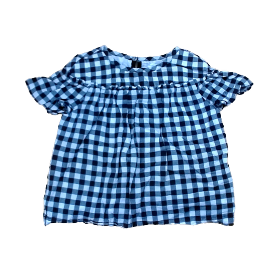 Rockets Of Awesome Girls Black and White Checkered Short Sleeve Shirt Size: 7 Years Black and White Checkered