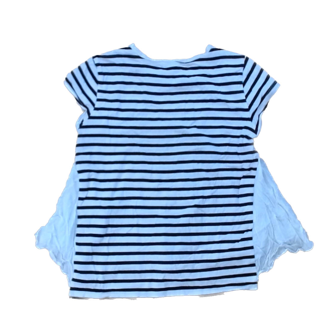 Rockets Of Awesome Girls Black and White Stripe | White Flow Siding Short Sleeve Shirt Size: 6 - 7 Years Black and White Stripe | White Flow Siding