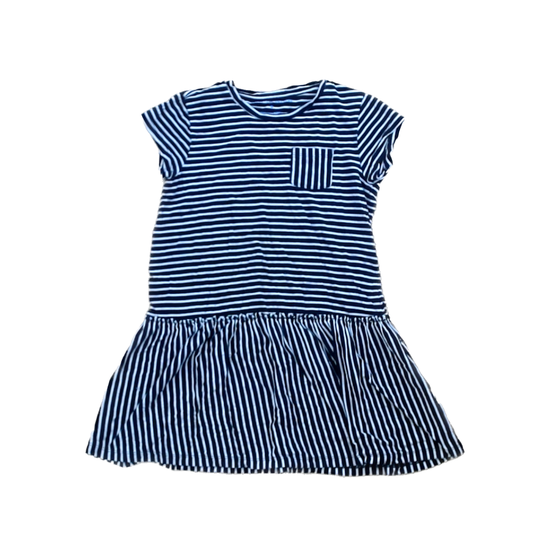 Rockets Of Awesome Girls Black and White Stripe Dress Size: 7 - 10 Years Black and White Stripe