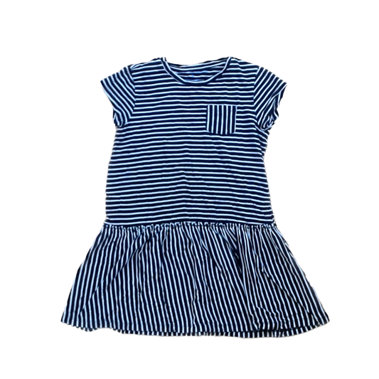Rockets Of Awesome Girls Black and White Stripe Dress Size: 7 - 10 Years Black and White Stripe