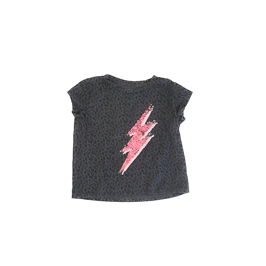 Rockets Of Awesome Girls Black Animal Print T-Shirt Size: 6 Years Black Animal Print