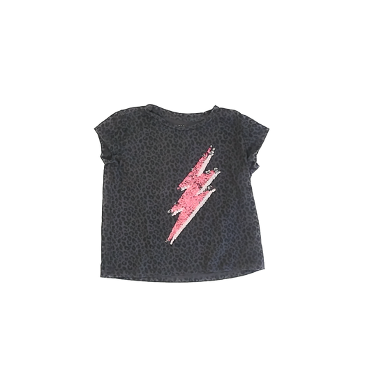 Rockets Of Awesome Girls Black Animal Print T-Shirt Size: 6 Years Black Animal Print