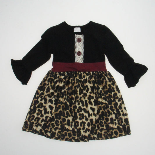 Unknown Brand Girls Black | Animal Print Dress Size: 2T Black | Animal Print