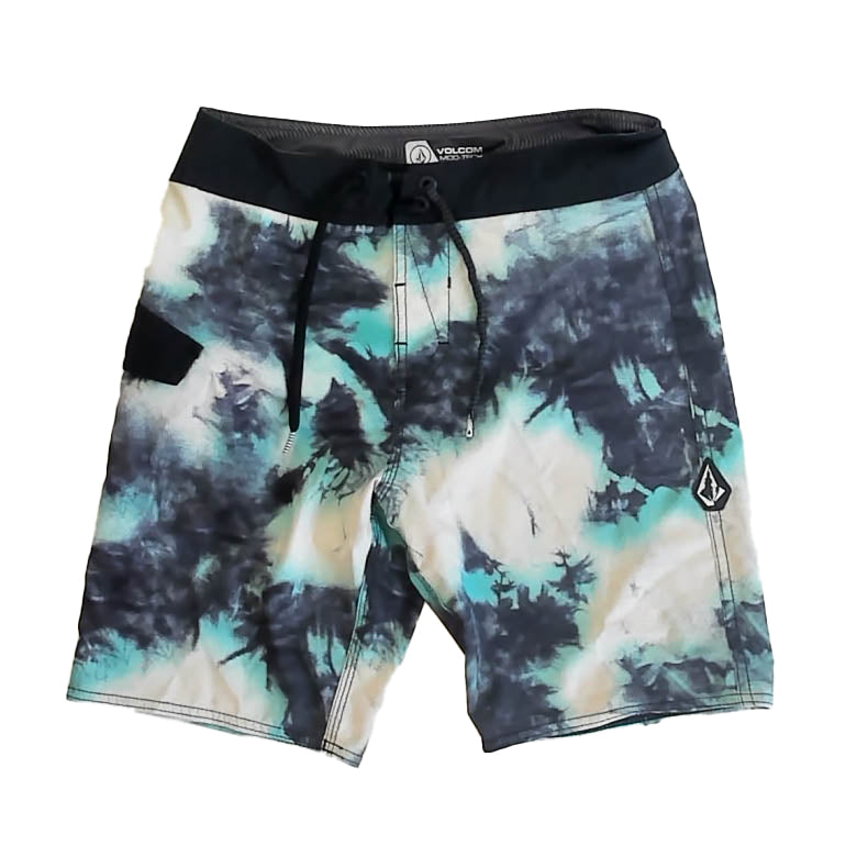 Volcom Boys Black | Aqua Tie Dye Trunks Size: 12 Years Black | Aqua Tie Dye