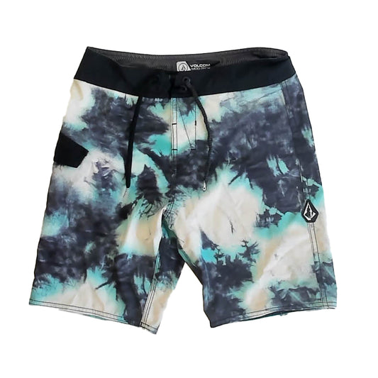 Volcom Boys Black | Aqua Tie Dye Trunks Size: 12 Years Black | Aqua Tie Dye