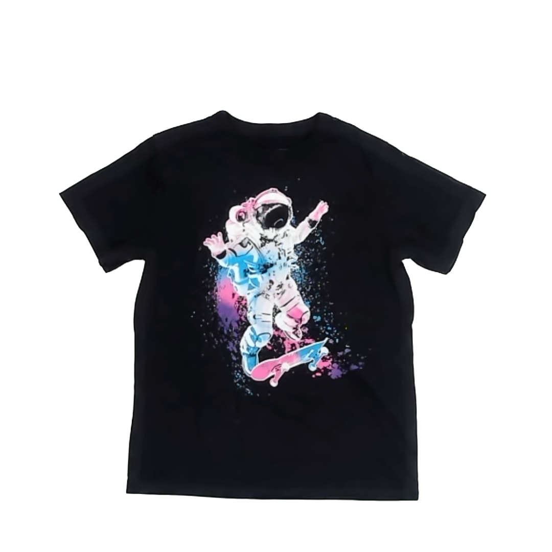 Children's Place Boys Black Astronaut T-Shirt Size: S (5-6) Black Astronaut