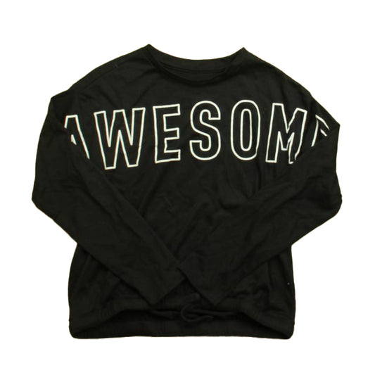 Rockets Of Awesome Girls Black | "Awesome" Long Sleeve Shirt Size: 8 Years