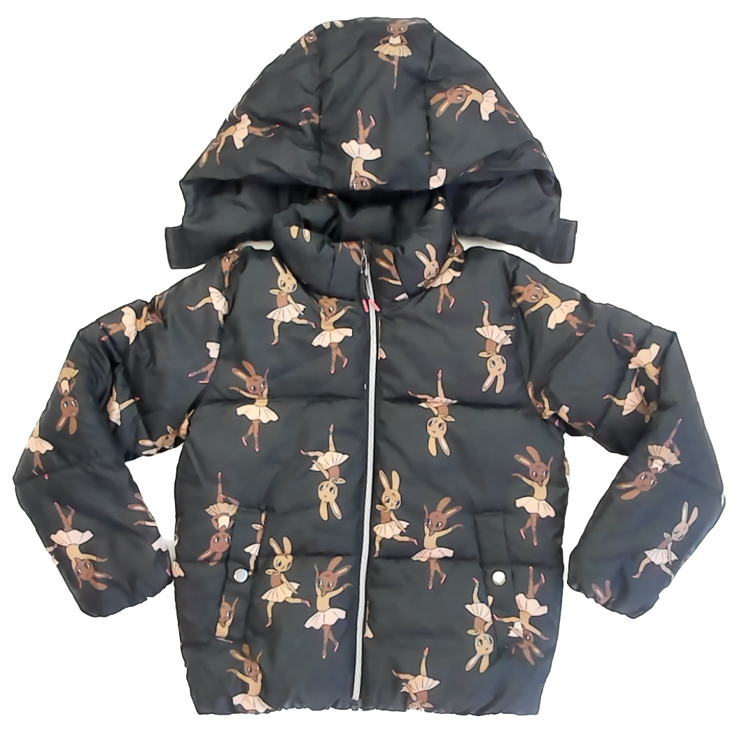 H&M Girls Black Ballerina Bunnies Winter Coat Size: 8 years Black Ballerina Bunnies