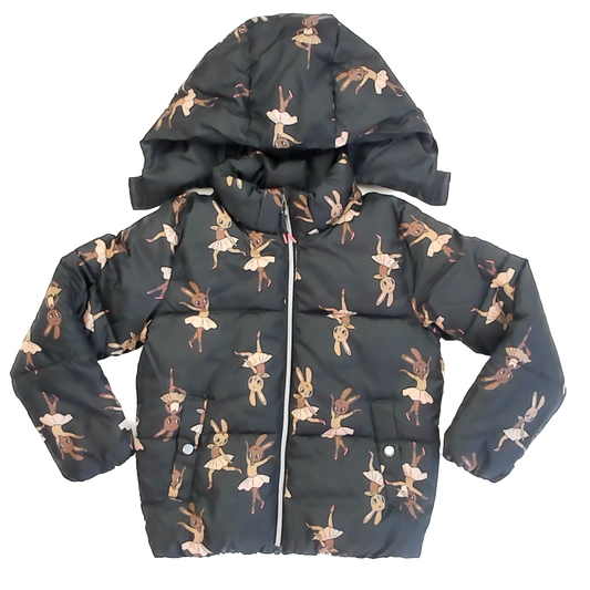 H&M Girls Black Ballerina Bunnies Winter Coat Size: 8 years Black Ballerina Bunnies