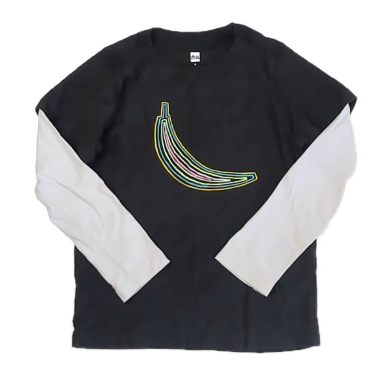 Tea Collection Boys Black Banana Long Sleeve T-Shirt Size: 6 Years Black Banana