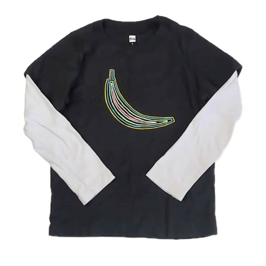Tea Collection Boys Black Banana Long Sleeve T-Shirt Size: 6 Years Black Banana