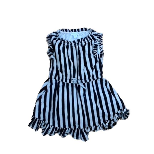 Rockets Of Awesome Girls Black | Beige Sripes Dress Size: 2T Black | Beige Sripes