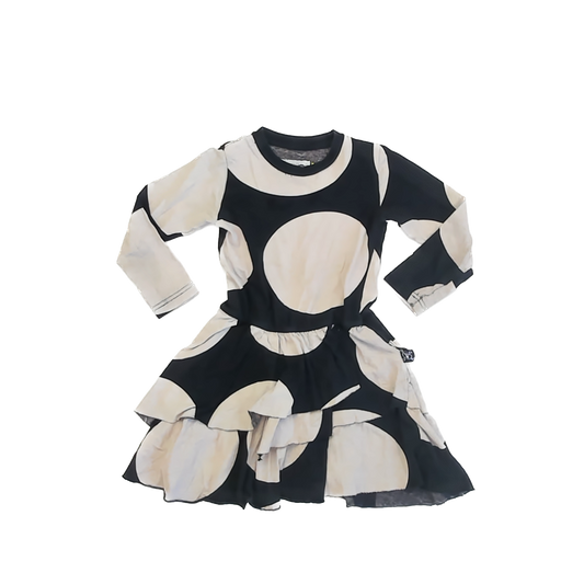 NuNuNu Girls Black | Beige Dress Size: 4-5T Black | Beige