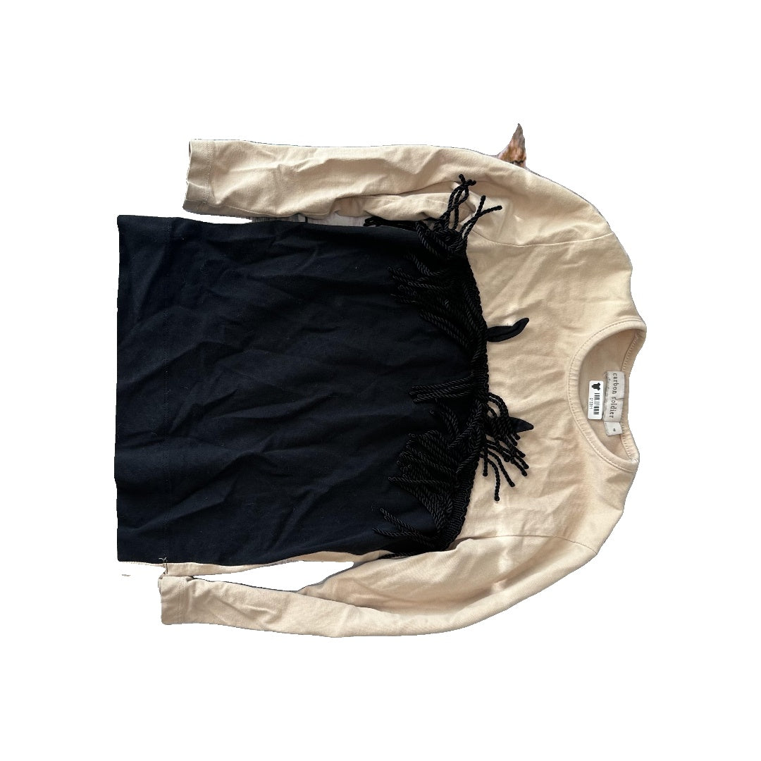 Carbon Soldier Girls Black | Beige Long Sleeve Shirt Size: 4T Black | Beige