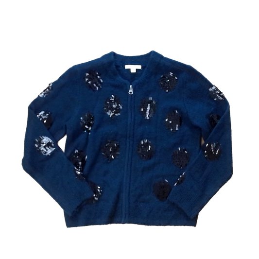 Rockets Of Awesome Girls Black | Black Sequin Dots Sweater Size: 8 Years Black | Black Sequin Dots