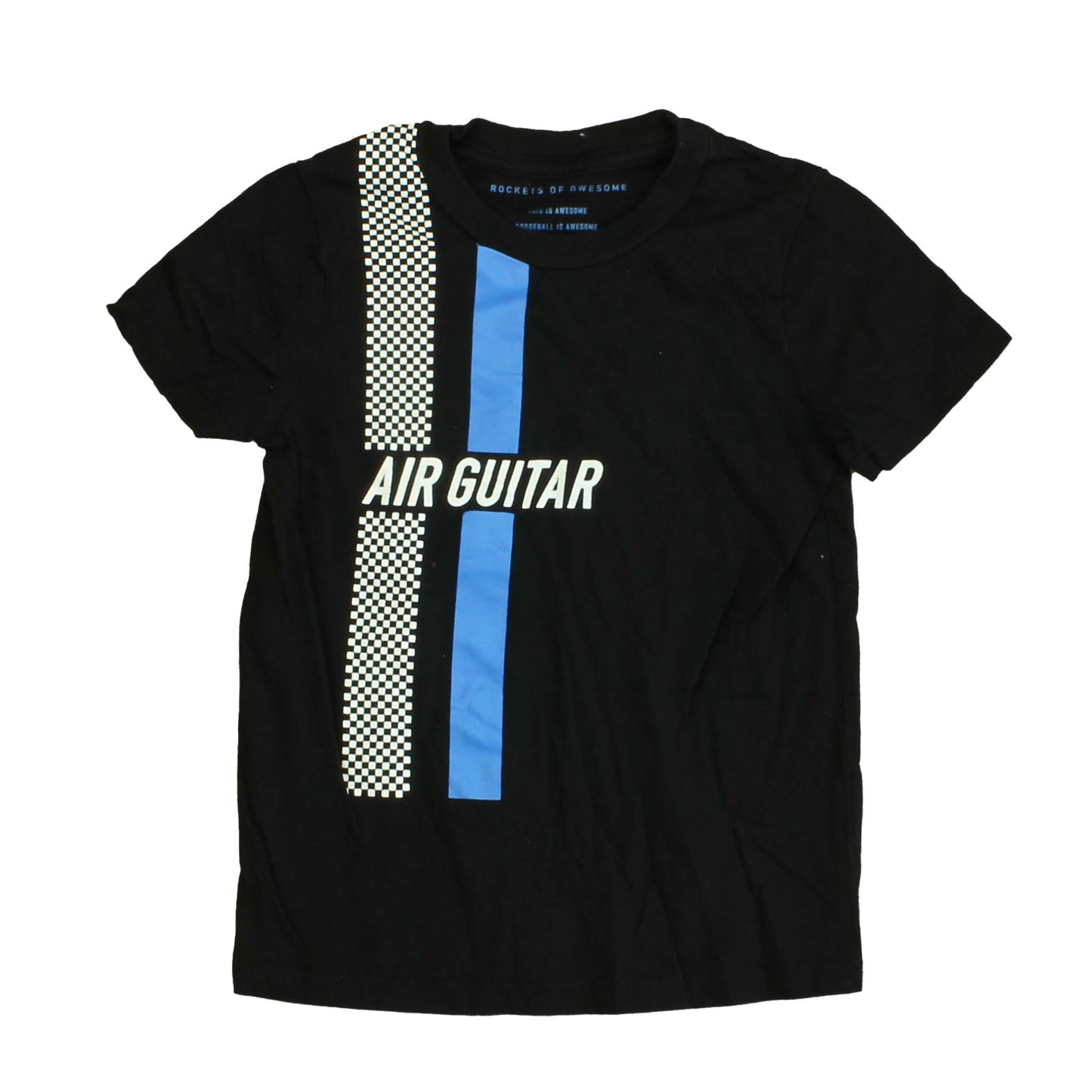 Rockets Of Awesome Boys Black | Blue | White | Air Guitar T-Shirt Size: 4-5T Black | Blue | White | Air Guitar