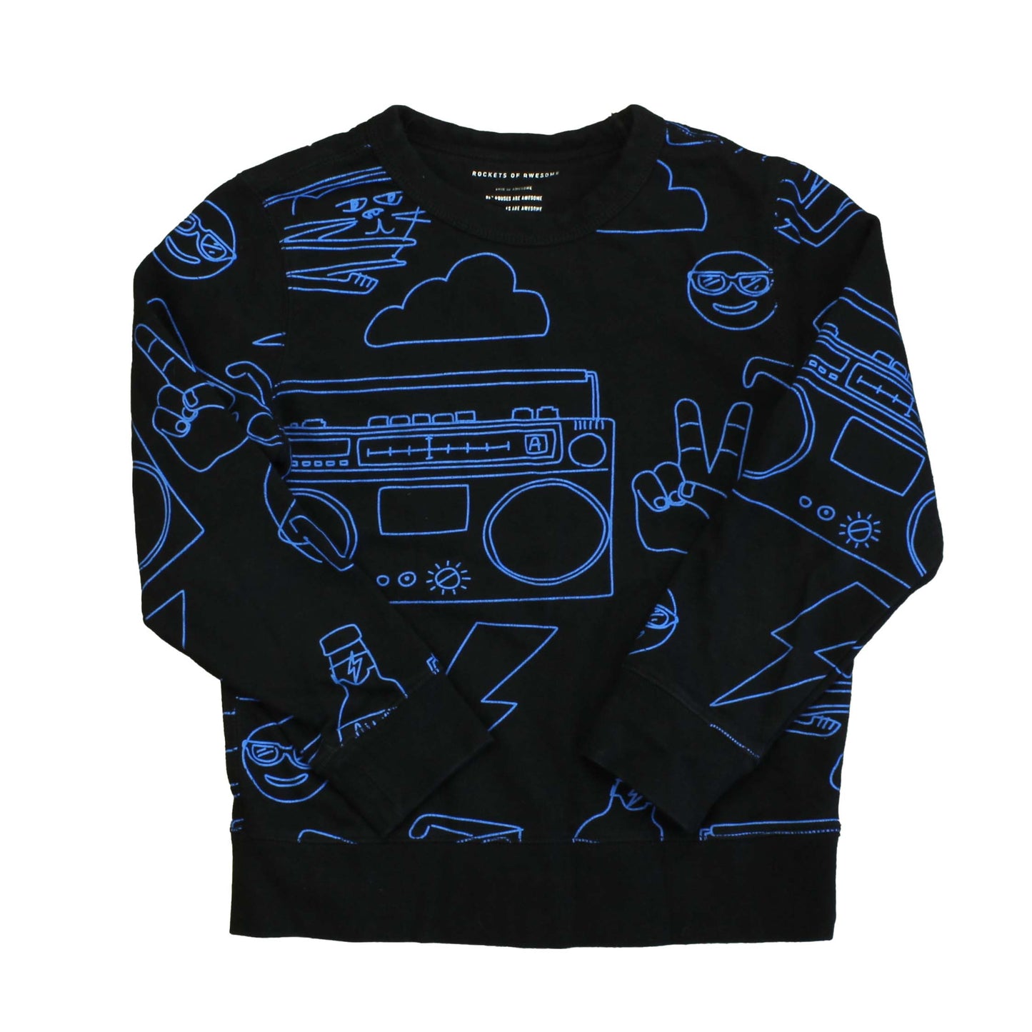 Rockets Of Awesome Boys Black | Blue Sweatshirt Size: 8 Years