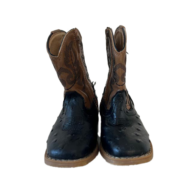 Roper Boys Black | Brown Boots Size: 7 Toddler