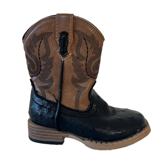 Roper Boys Black | Brown Boots Size: 7 Toddler