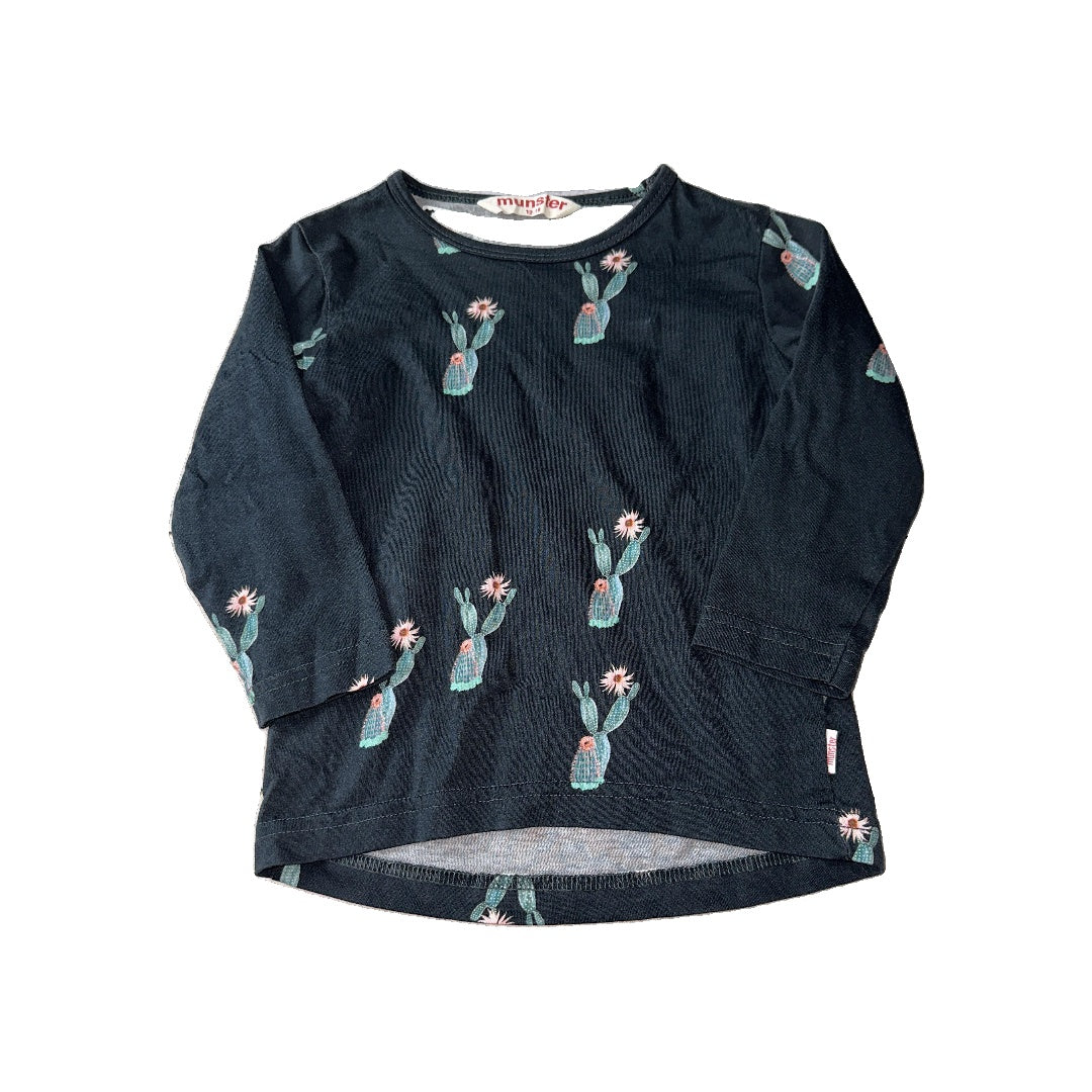 Munster Girls Black | Cactus Long Sleeve T-Shirt Size: 12-18 months Black | Cactus