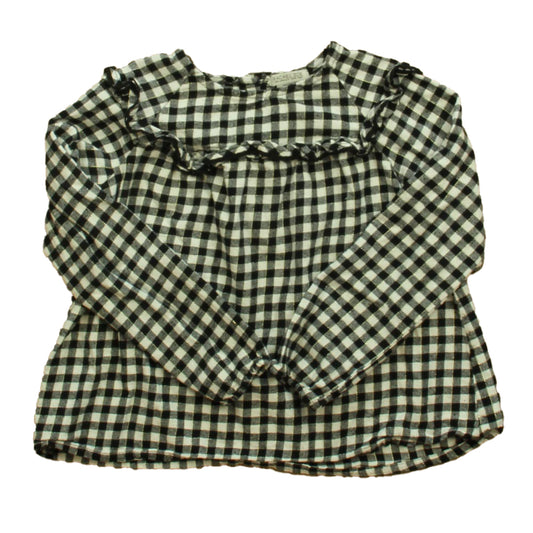 Rachel Zoe Girls Black Check Blouse Size: 10-12 Years Black Check