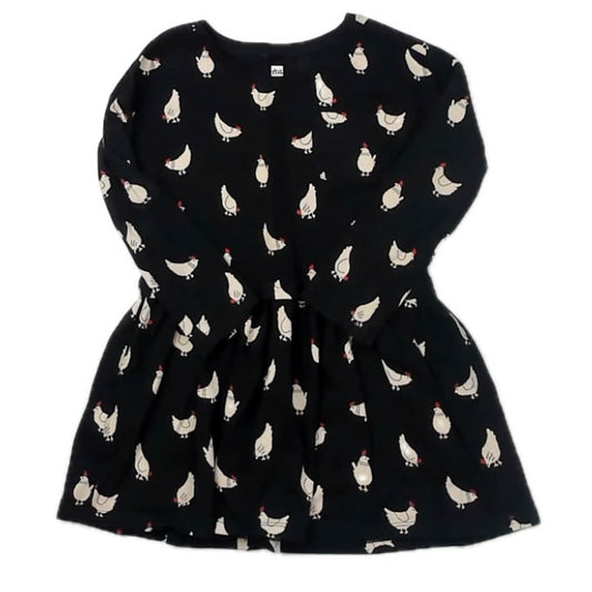 Tea Collection Girls Black Chickens Dress Size: 5T Black Chickens
